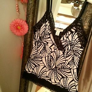 WHBM black and white camisole top